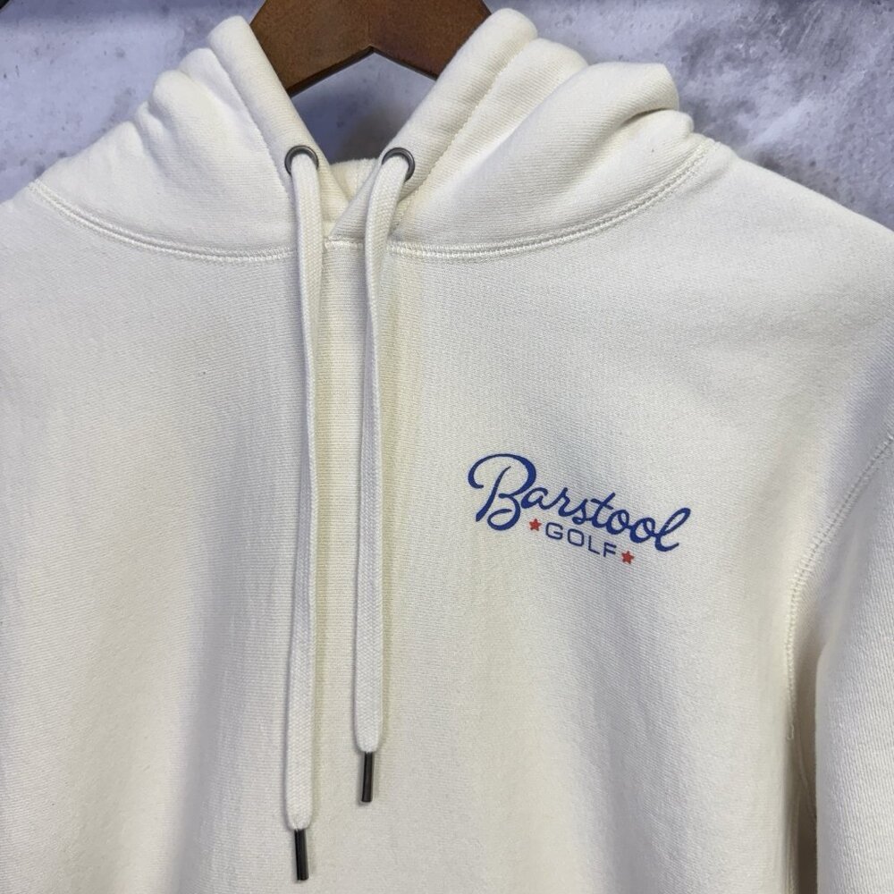 Barstool Golf Hoodie Sweatshirt Mens Medium Cream Independent Trading Co Brand - Picture 3 of 11